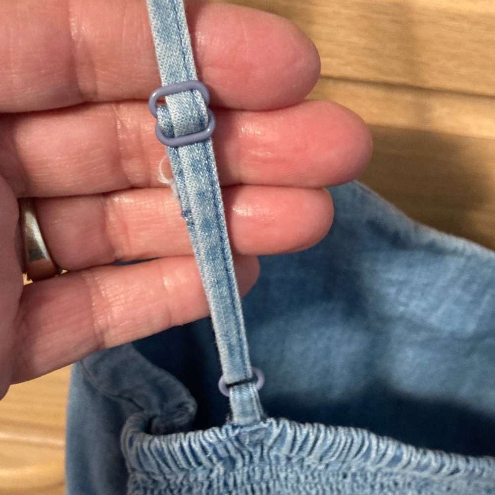 SO Light Blue Denim Dress Spaghetti Straps Medium - Picture 4 of 6